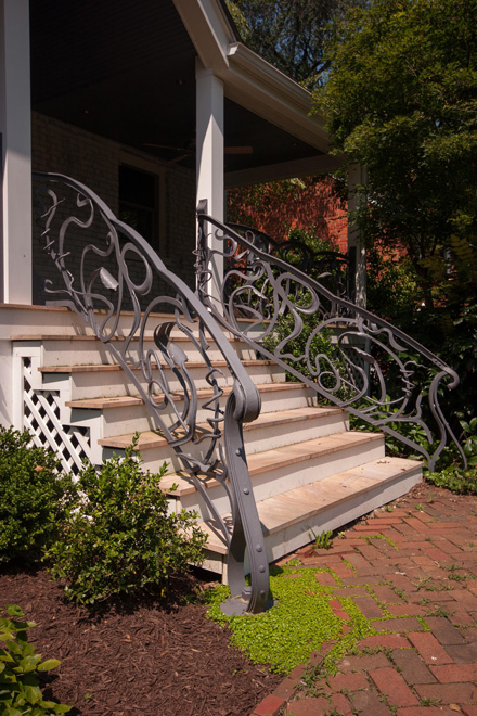 Art Nouveau style porch railing