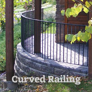A simple railing design makes a custom compound curve
