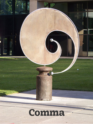 Artist-blacksmith sculpture Comma by Lee Badger