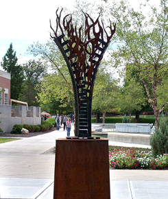 Sculpture 'Reel Thing' by Lee Badger in Washington Park, Charlottesville, VA