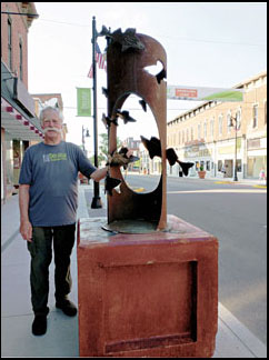 Artist-Blacksmith sculpture in Decatur, IN